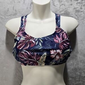 Yonique Swimsuit Size Small Bikini Sport Bra Top Crisscross Back Padded Bra